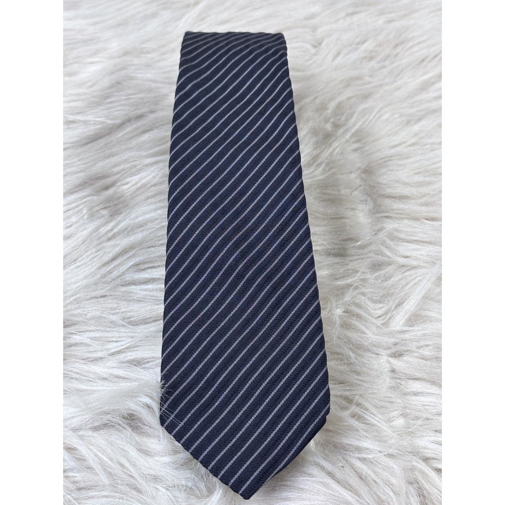 John Varvatos Silk Tie Black White Stripe Made in Italy Designer Luxe